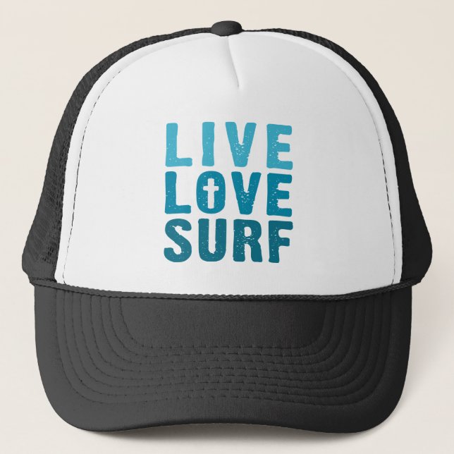 live-love-surf trucker hat (Front)