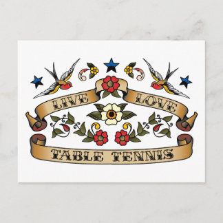 Live Love Table Tennis Postcard