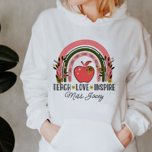 Live Love Teach Rainbow Teacher Appreciation Hoodie
