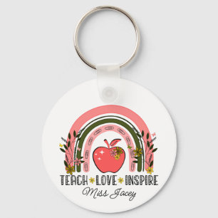 Live Love Teach Rainbow Teacher Appreciation Key Ring