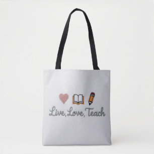 Live Love Teach Tote Crossbody Bag