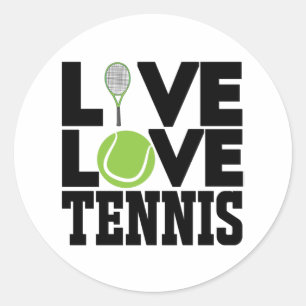 Live love Tennis Classic Round Sticker
