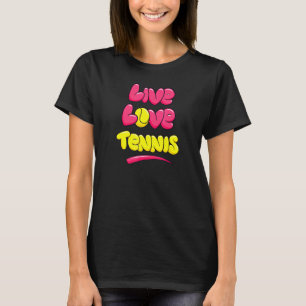 Live Love Tennis Player Graphic T-Shirt