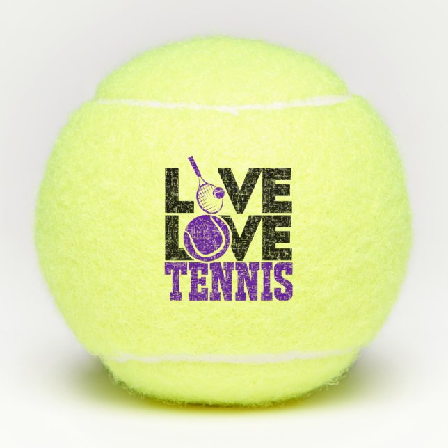 Live LOVE Tennis Purple Tennis Ball (Front)