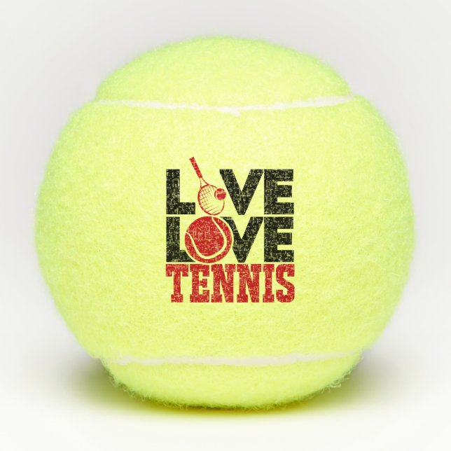 Live LOVE Tennis Red Tennis Ball (Front)