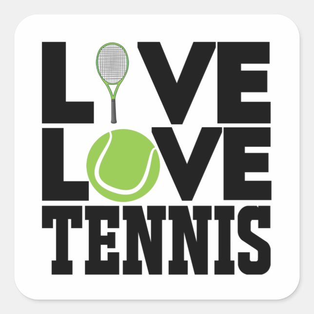 Live love Tennis Square Sticker (Front)