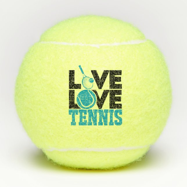 Live LOVE Tennis Teal Tennis Ball (Front)