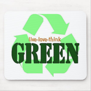 Live-Love-Think GREEN Mouse Mat