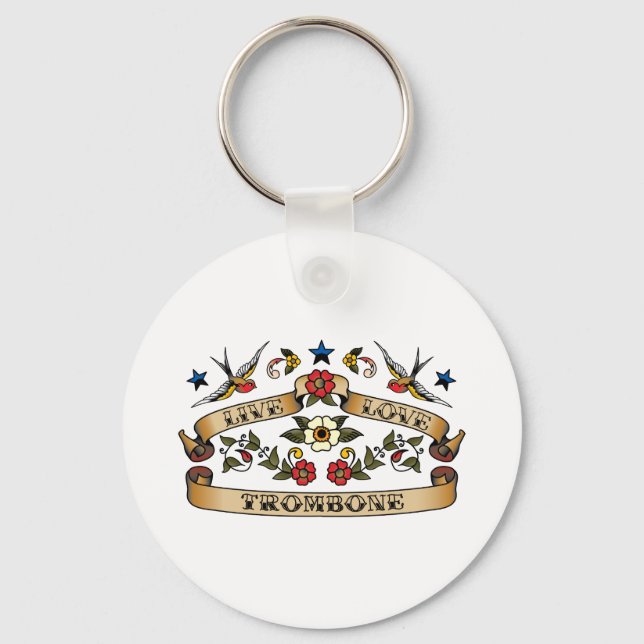 Live Love Trombone Key Ring (Front)