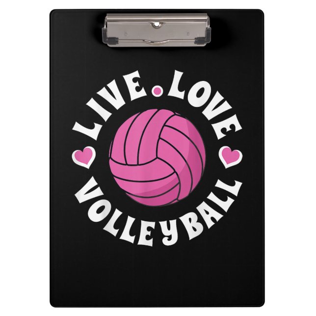 Live Love Volleyball For Women Girls Volleyball Fa Clipboard (Front)
