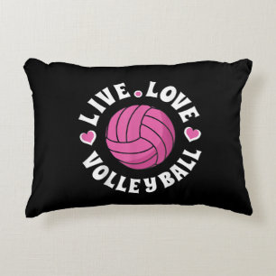 Live Love Volleyball For Women Girls Volleyball Fa Decorative Cushion