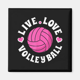 Live Love Volleyball For Women Girls Volleyball Fa Magnet