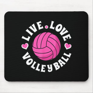 Live Love Volleyball For Women Girls Volleyball Fa Mouse Mat
