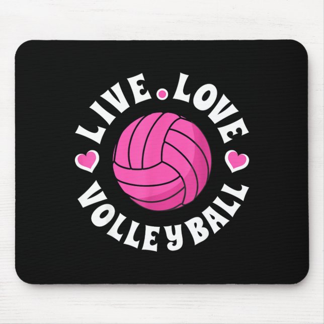 Live Love Volleyball For Women Girls Volleyball Fa Mouse Mat (Front)