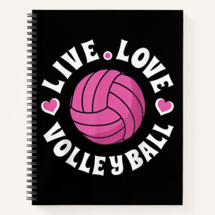 Live Love Volleyball For Women Girls Volleyball Fa Notebook