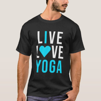 Live Love Yoga I Love Yoga Blue Namaste T-Shirt