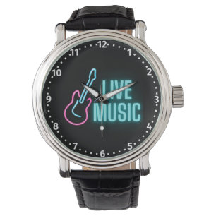 Live Music Neon Guitar  Watch