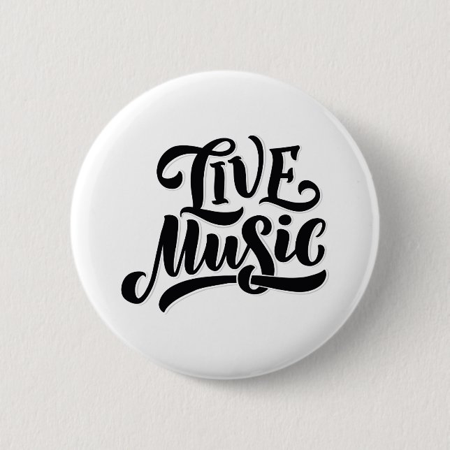 Live Music Quote 6 Cm Round Badge (Front)