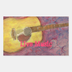 Live Music Rectangular Sticker