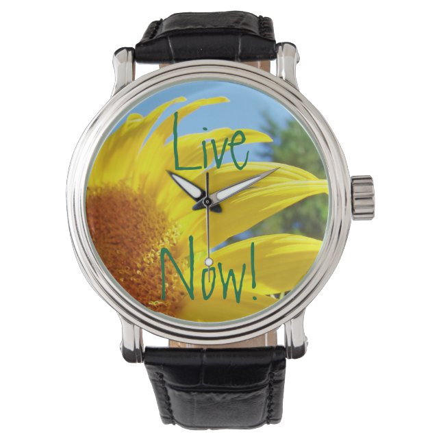 Live Now! watches Inspirational Yellow Sunflower (Front)