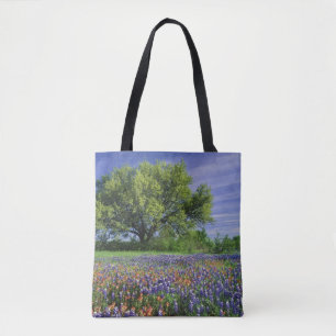 Live Oak & Texas Paintbrush, and Texas Tote Bag