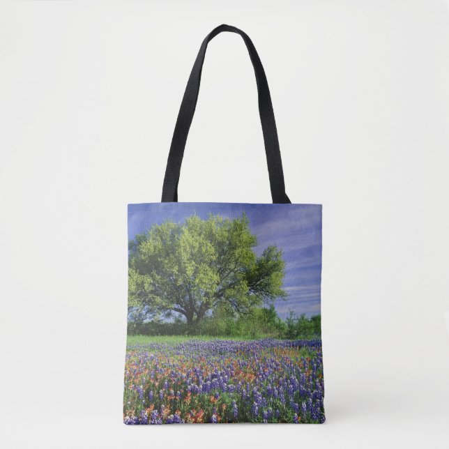 Live Oak & Texas Paintbrush, and Texas Tote Bag (Front)