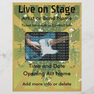 Live on Stage Grunge Music Flyer