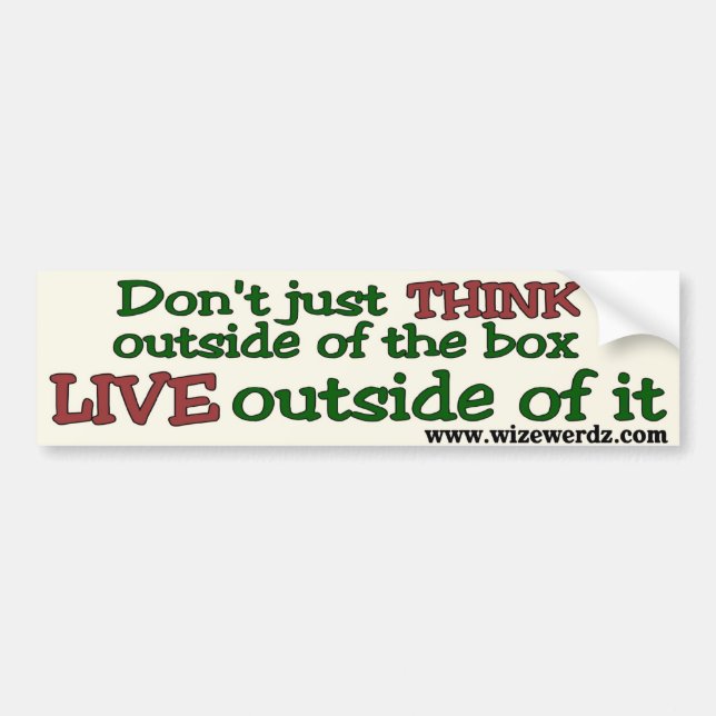 Live Outside The Box bumper sticker - light (Front)