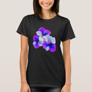 Live Pono Hawaiian Hibiscus Purple Blue Floral  T-Shirt