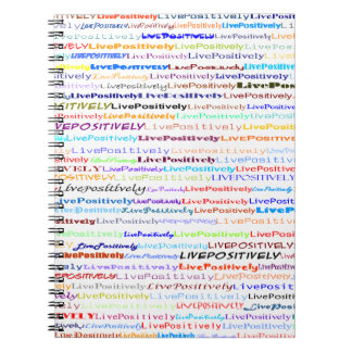 Live Positively Text White Notebook