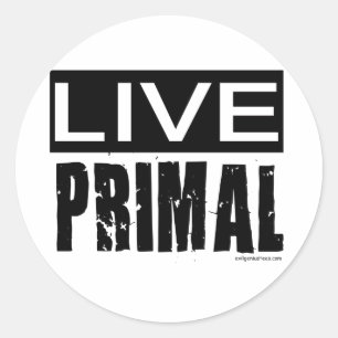 live primal / paleo diet classic round sticker