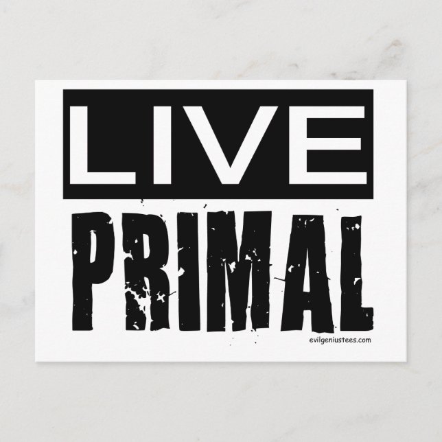 live primal / paleo diet postcard (Front)
