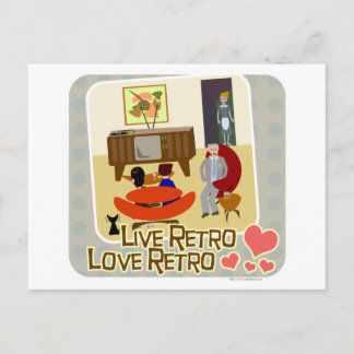 Live Retro Love Retro Slogan Postcard