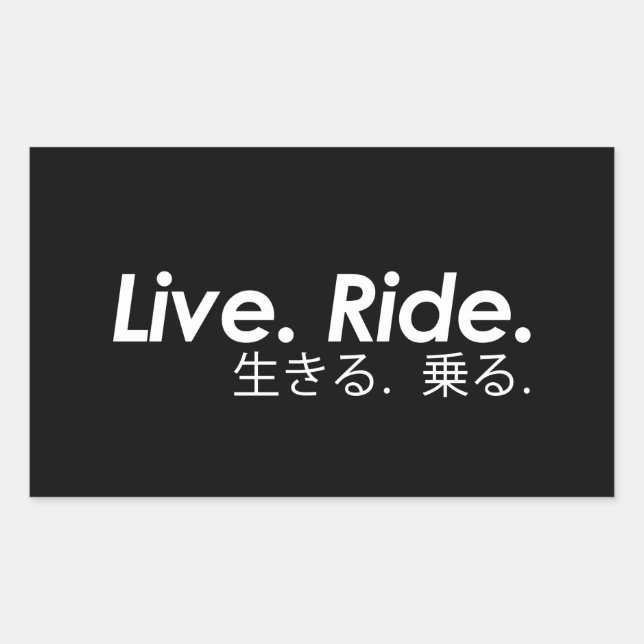Live. Ride. Rectangular Sticker (Front)