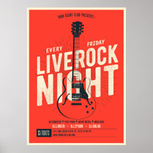 Live rock night music Poster Announcement