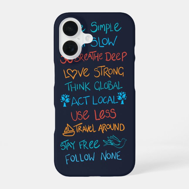 Live Simple 2 iPhone 16 Case (Back)