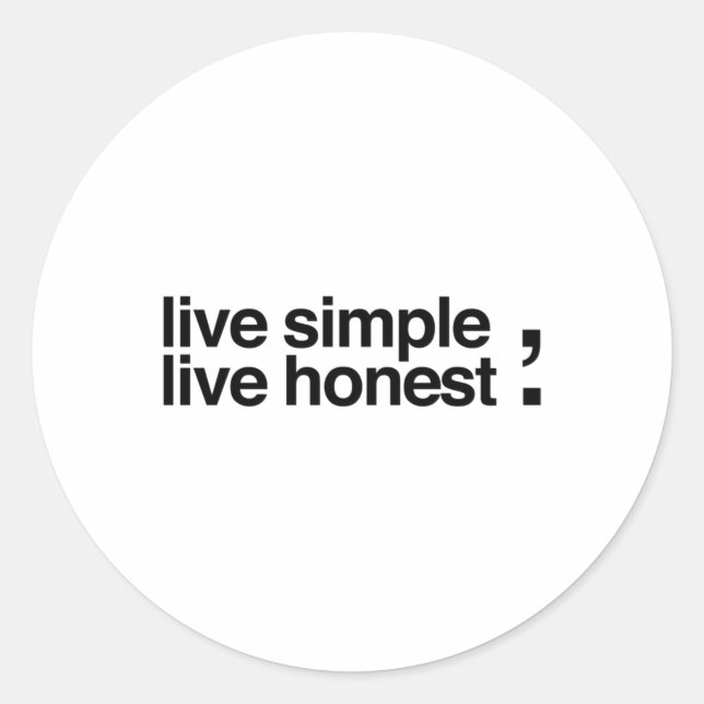 Live Simple  Classic Round Sticker (Front)