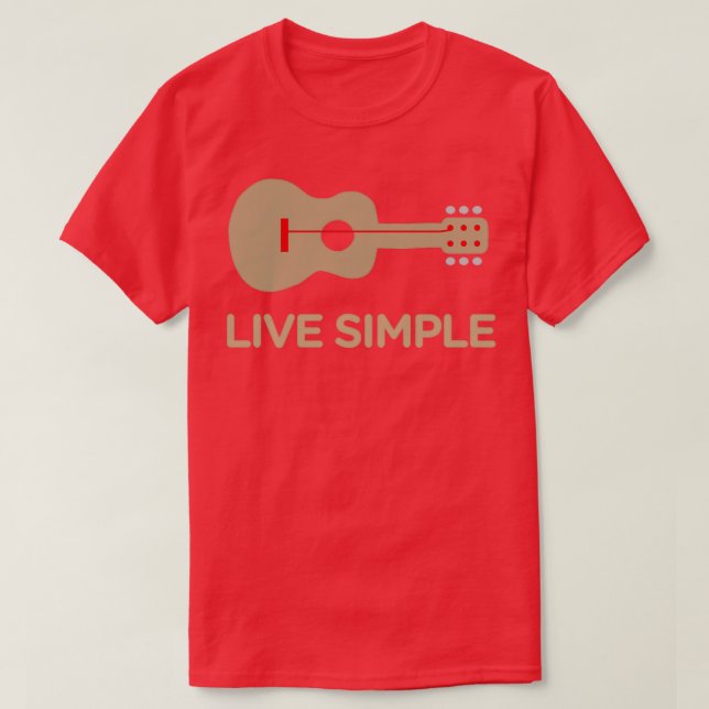 Live Simple One String Guitar T-Shirt (Design Front)