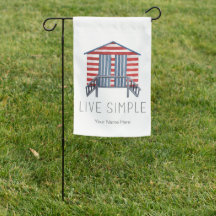 Live Simple Quote Nautical Summer Beach Hut Cabana