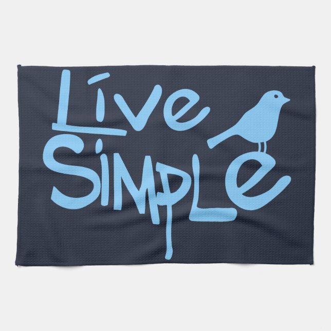 Live Simple Tea Towel (Horizontal)