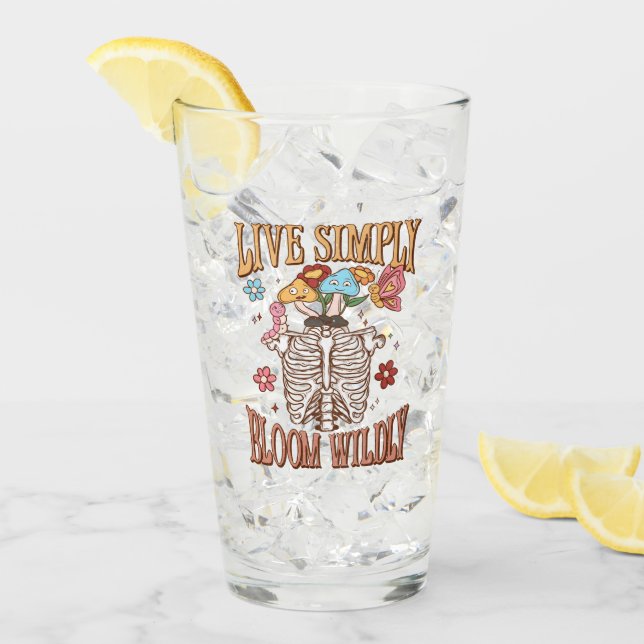 Live Simply, Bloom Wildly Glass (Front Ice)