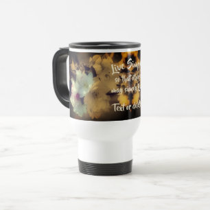 Live Simply Blossoms Inspirational Personalized Travel Mug