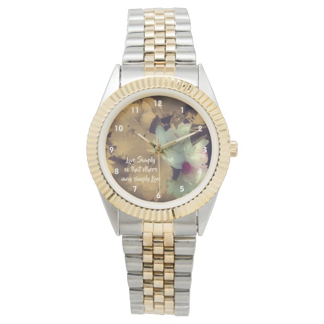 Live Simply Blossoms Inspirational Words   Watch (Front)