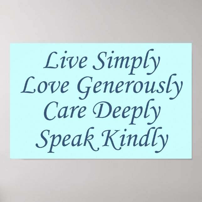 Live Simply blue Poster (Front)