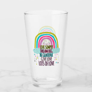 Live Simply Dream Big Be Grateful Give Love  Glass