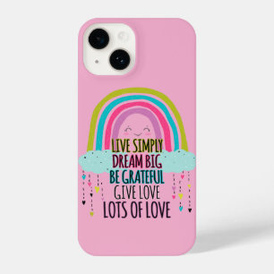 Live Simply Dream Big Be Grateful Give Love iPhone 14 Case