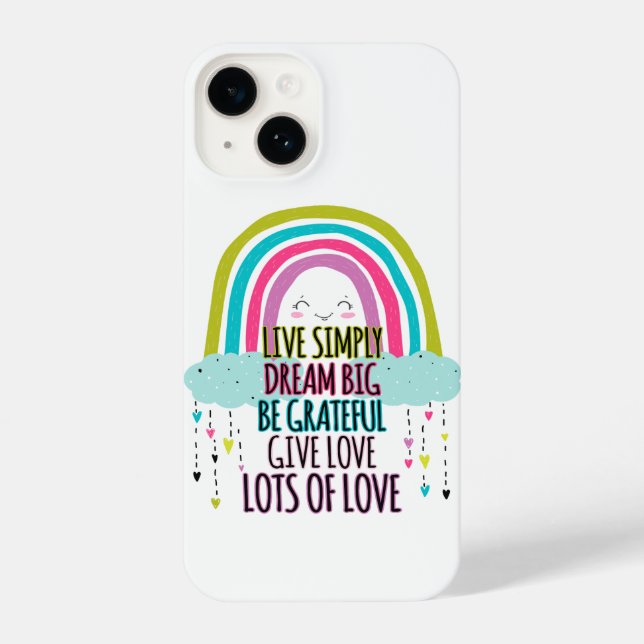 Live Simply Dream Big Be Grateful Give Love  iPhone Case (Back)