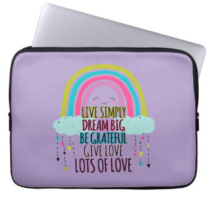 Live Simply Dream Big Be Grateful Give Love  Laptop Sleeve