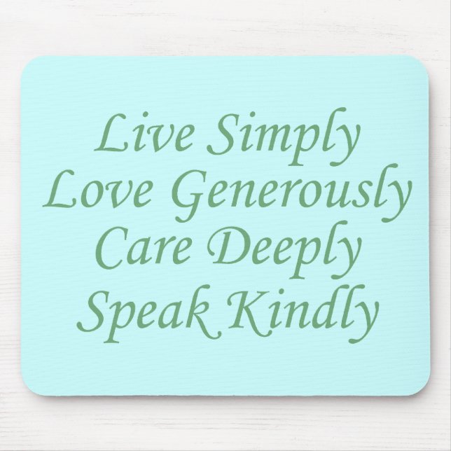 Live Simply green Mouse Mat (Front)