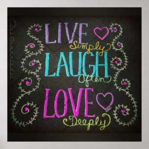 live simply, laugh often, love deeply poster